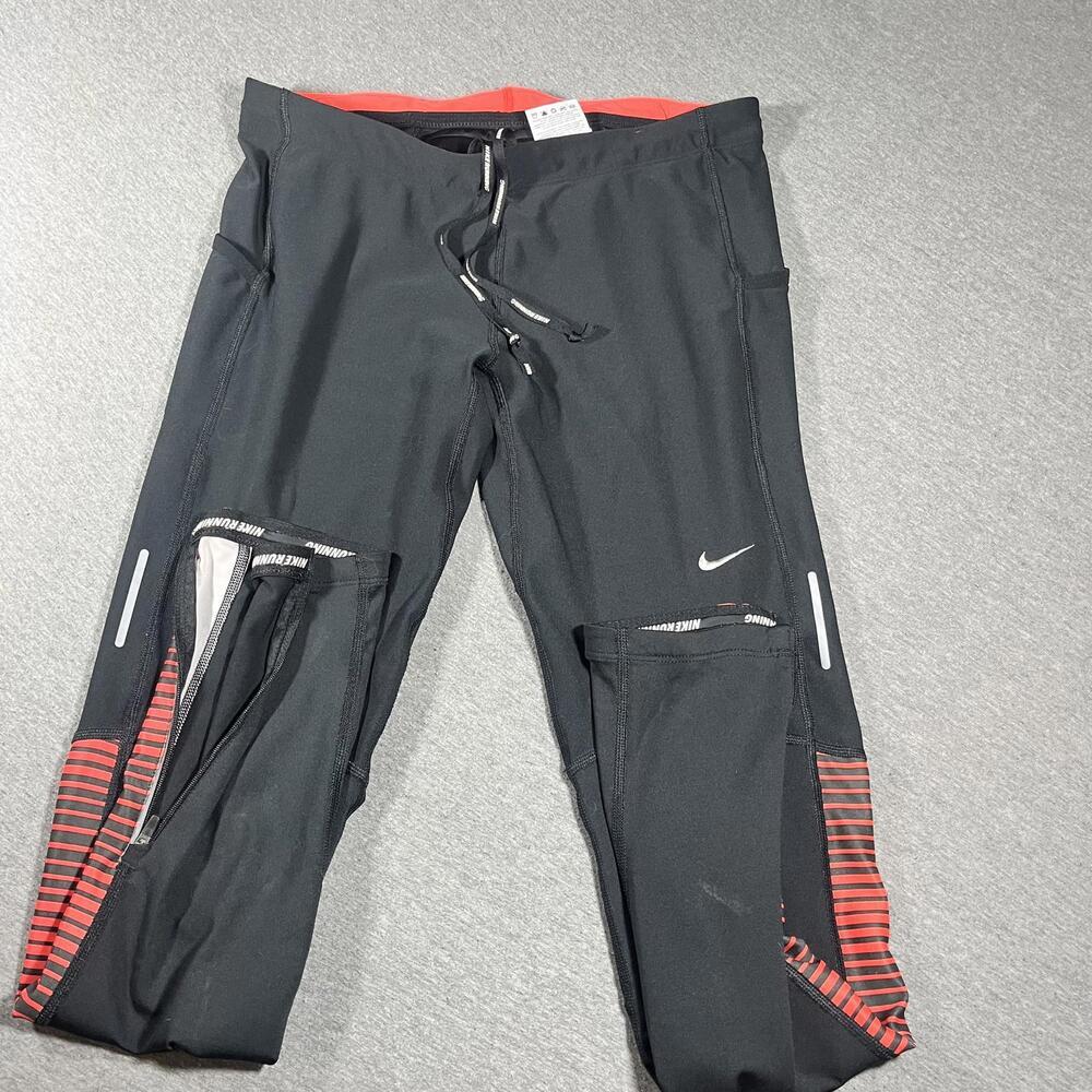 Nike Leggings woman’s XL Black and Red Activewear Sweatpants - Picture 2 of 7
